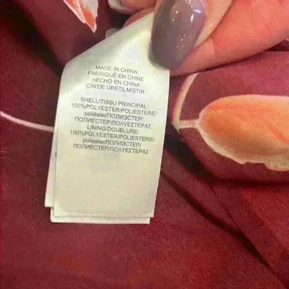 NWT Ralph Lauren sz 4P Burgundy Floral Print Midi Dress - Picture 9 of 9